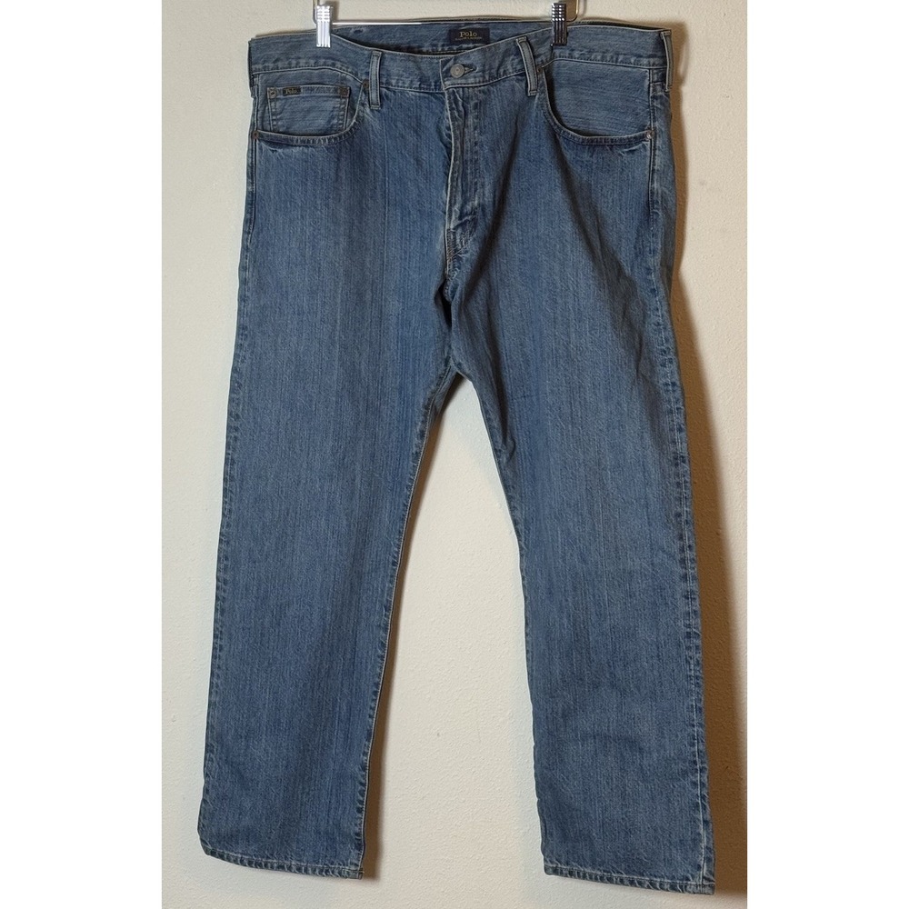 Polo Ralph Lauren Jeans Mens 38x30 Blue Light Wash Hampton Relaxed Straight Leg